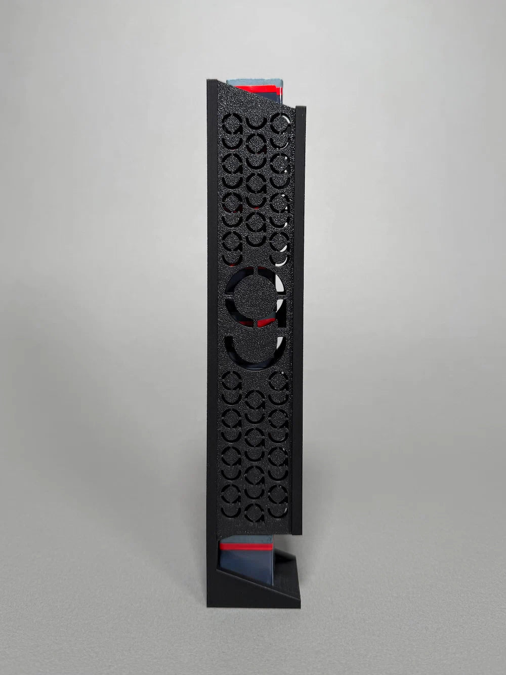Black chalk dispenser with Cue Action logo