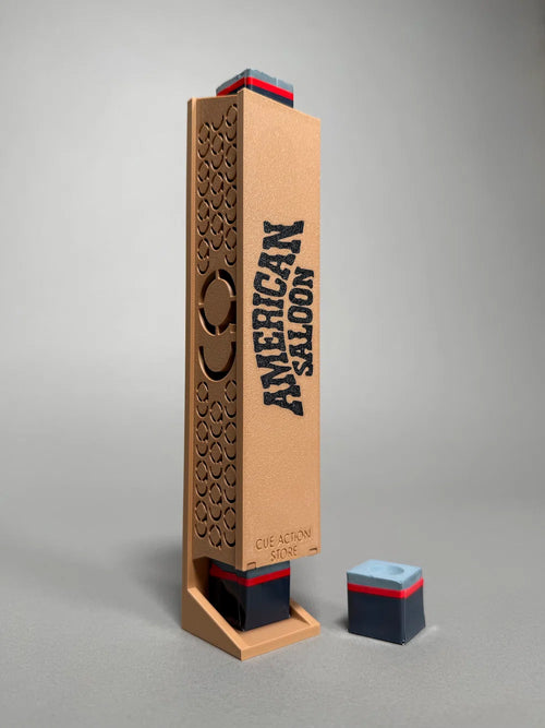 Brown chalk dispenser with pool chalks