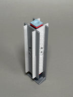 Gray chalk dispenser filled with pool chalk