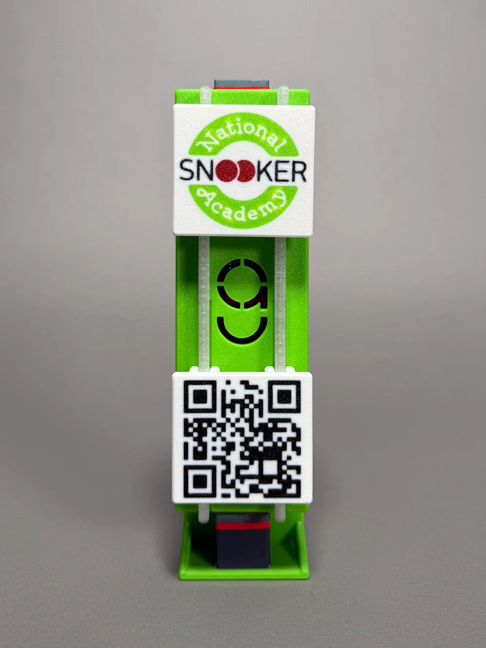 Chalk dispenser with QR code and a logo