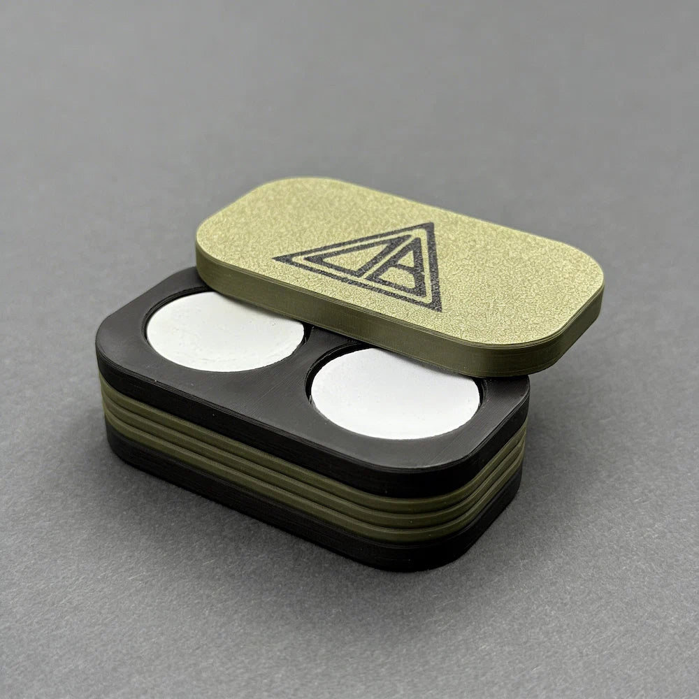 opened chalk box with DB logo 