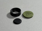 three parts of a magnetic chalk holder 